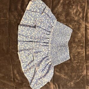 Zara Blue and White Floral Mini Skirt